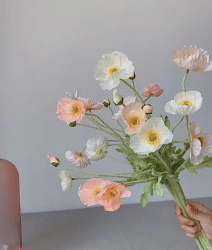 Zijden Papavers Kunstbloemen - Lange Stelen voor Decoratie