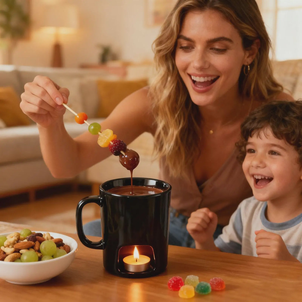Draagbare Keramische Fondue Set - Smelt Chocolade, Kaas & Saus voor Feestjes