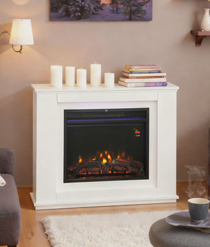 Elektrische Inbouwhaard Homcom 1000/2000W met Realistisch Vlammenspel en 12 Kleuren