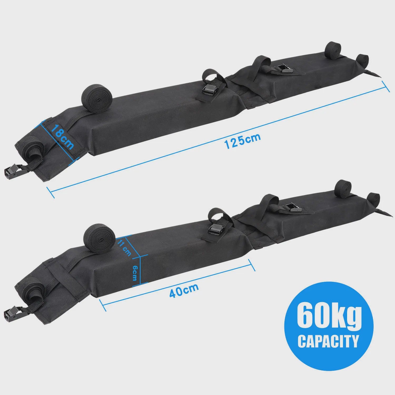 Zachte Dakdrager Pads voor Kajak, Surfplank, SUP & Bagage - Universeel