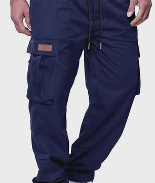 Herfst/Zomer Heren Cargo Werkbroek met Koordsluiting en Meerdere Zakken