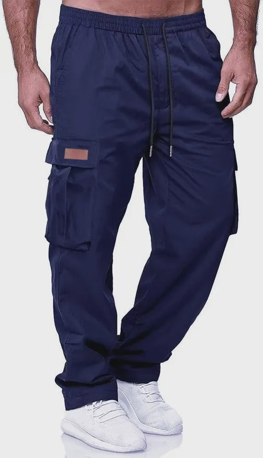 Herfst/Zomer Heren Cargo Werkbroek met Koordsluiting en Meerdere Zakken
