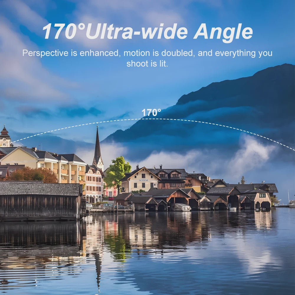 Ourlife 4K Action Camera Ultra HD 16MP met WiFi, 30M Waterdicht & 170° Groothoek