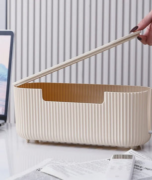Stijlvolle Kabel Organizer Box met Deksel - Orde op Bureau en Werkplek