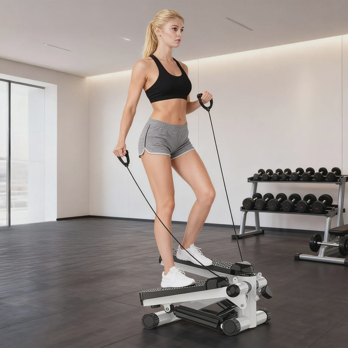 Hydraulische Stepper met Weerstandsbanden - Compacte Indoor Fitness Machine