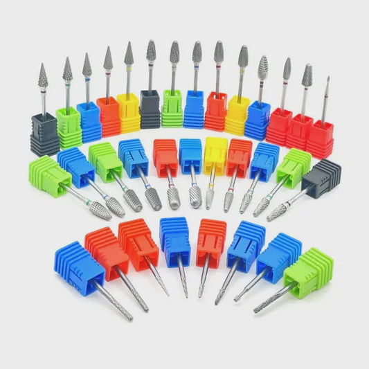 Professionele Tungsten Carbide Nagelboor Bits Set - 33 Stijlen voor Manicure & Pedicure