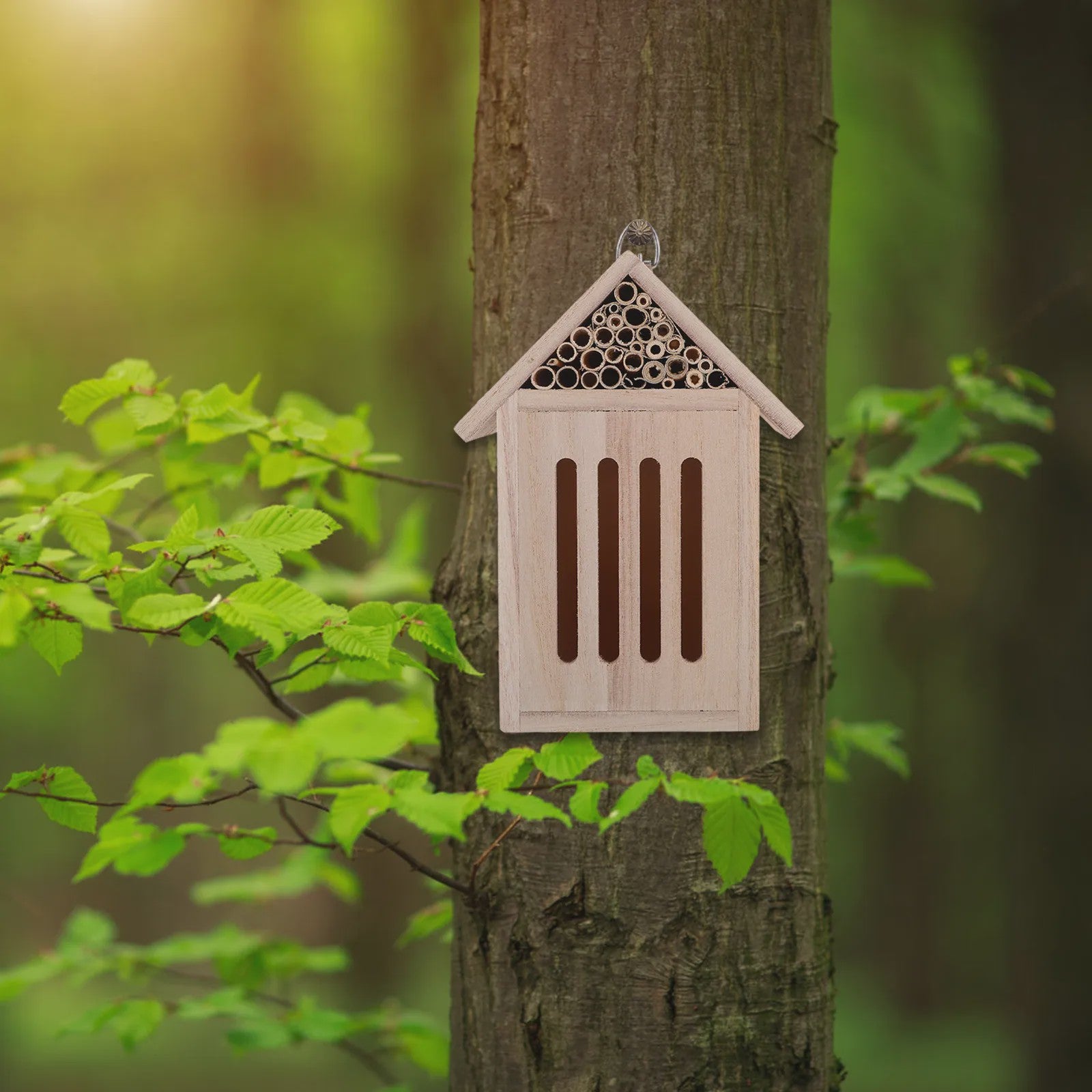 Houten Insectenhotel - Nestkast voor Nuttige Insecten in de Tuin - Eco Vriendelijk