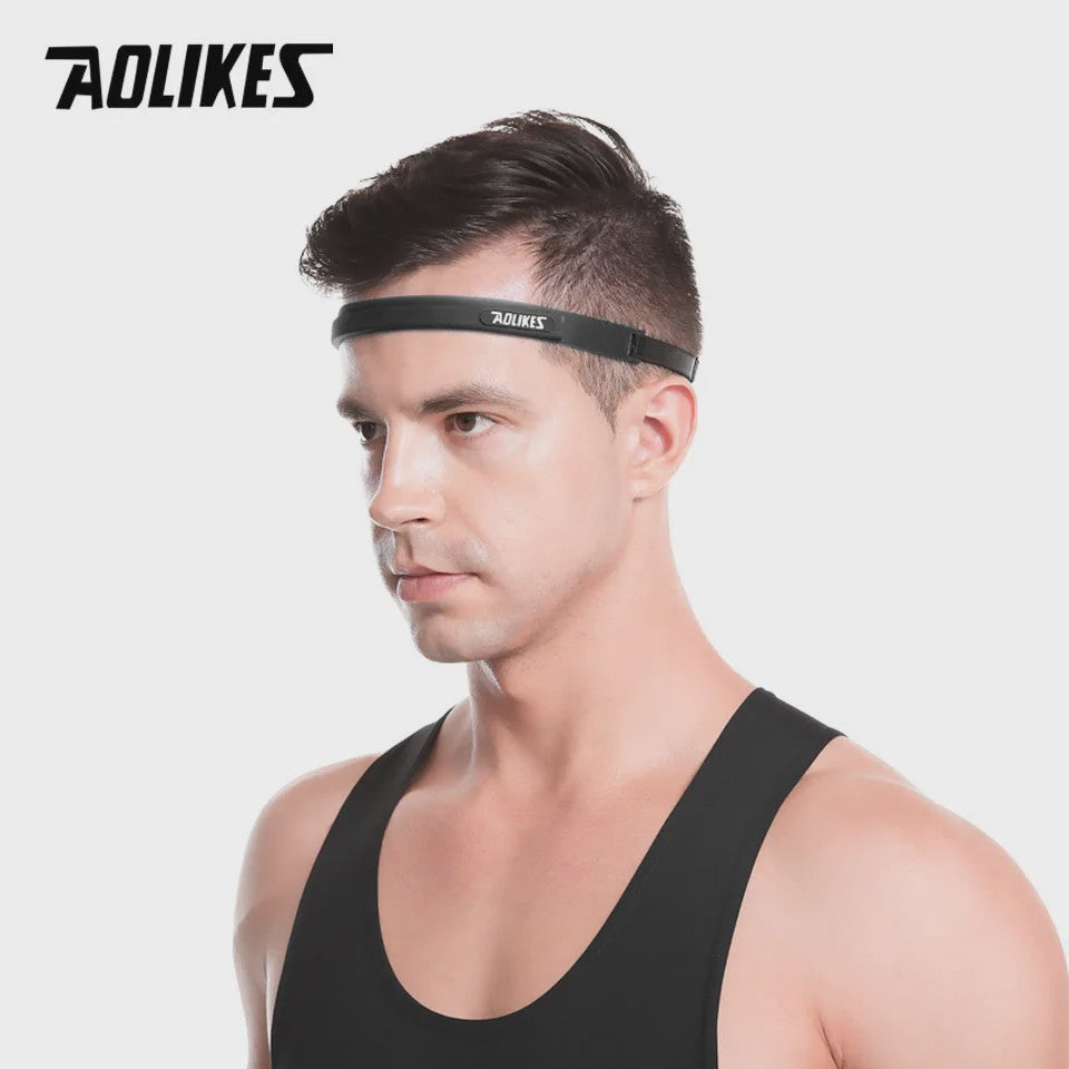 AOLIKES Elastische Zweetband Hoofdband - Zacht Siliconen voor Sport & Fitness