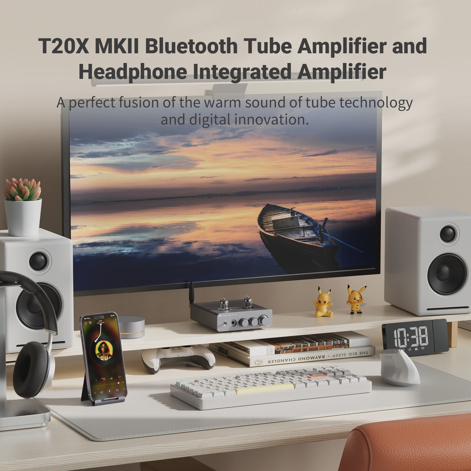Fosi Audio T20X MKII: 300W Bluetooth Vacuum Tube Versterker met TPA3255 Chip