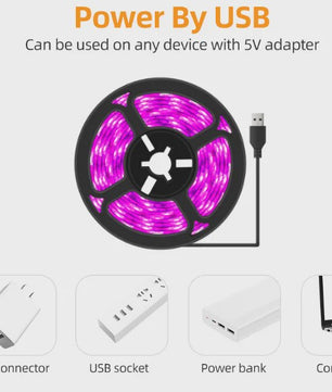Full Spectrum LED Groeilamp USB - 0.5m, 1m, 2m - Plantenlamp voor Binnen, Kas & Hydroponics