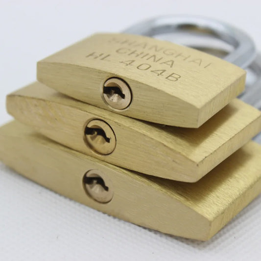 Messing Hangslot Set - Compacte Beveiliging voor Koffers, Kasten & Meer (20-50mm)
