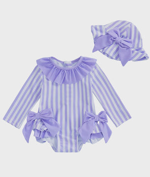 Babymeisjes Bikini met Strikken en Hoedje - Schattige Zomer Zwemkleding