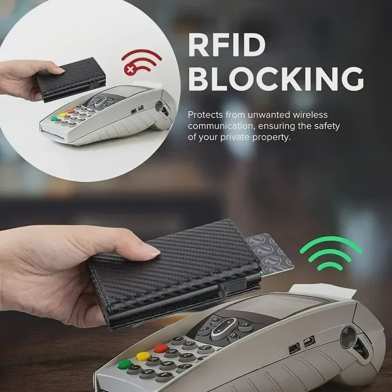 Minimalistische Portemonnee met Pop-up Kaarthouder, RFID-blokkering en Muntvak