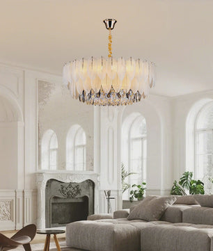 Luxe Plume Kristal Hanglamp - Dimbare LED Verlichting voor Woonkamer, Slaapkamer & Eetkamer