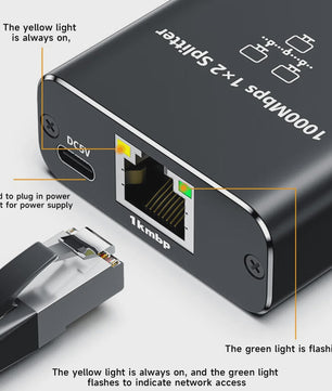 Gigabit Ethernet Splitter 1000Mbps - Breid uw netwerk uit naar 4 apparaten