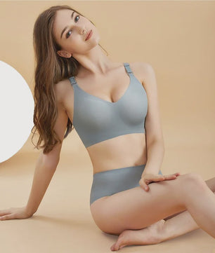 Comfortabele Naadloze Dames Bh - Zacht, Draadloos & Push-Up Effect met Diepe V-hals - Jelly Kleuren