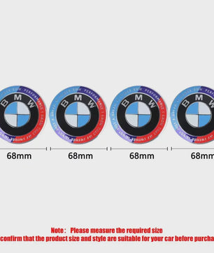 4x BMW Velgdopjes 56mm/68mm - 50th Anniversary Editie