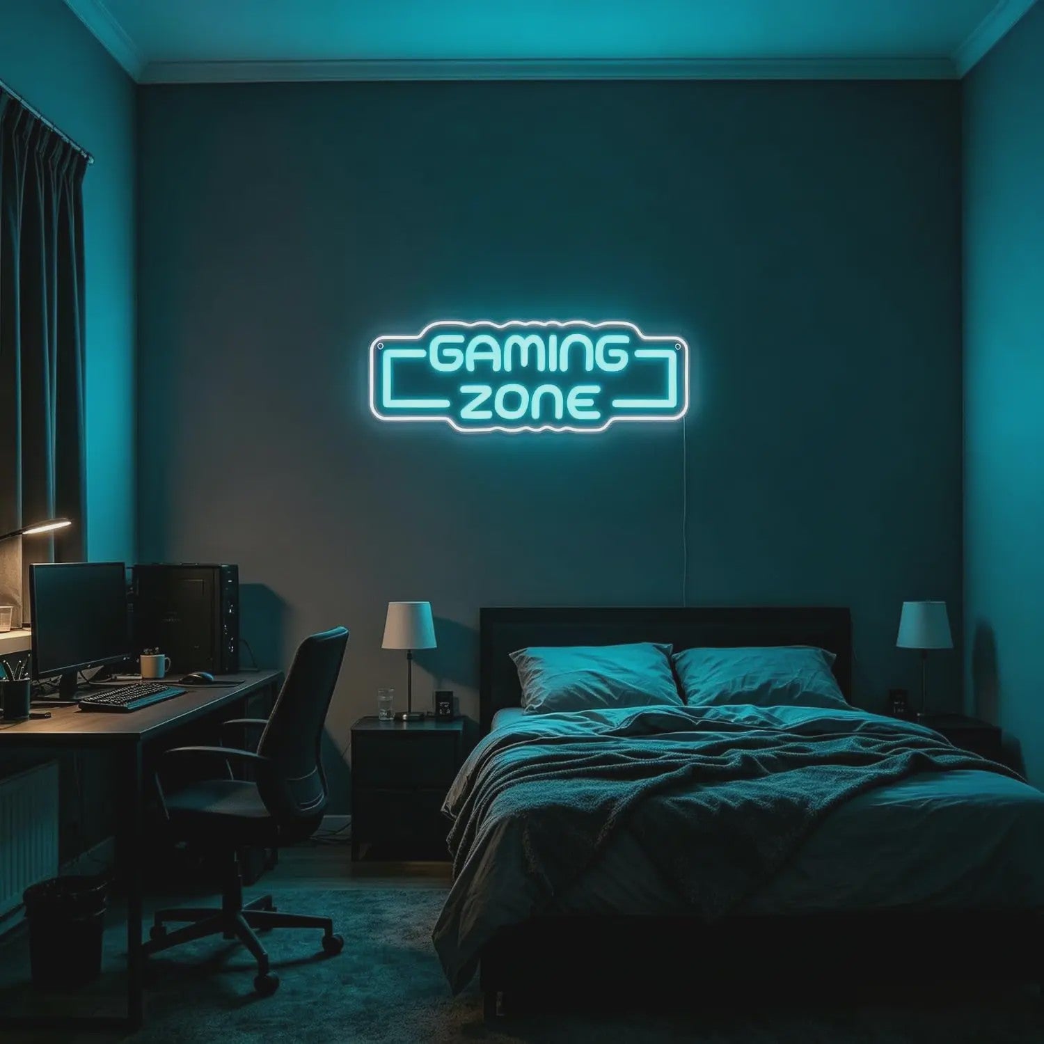 Gaming Zone LED Neon Sign - Dimbare USB Wanddecoratie voor Gamekamer