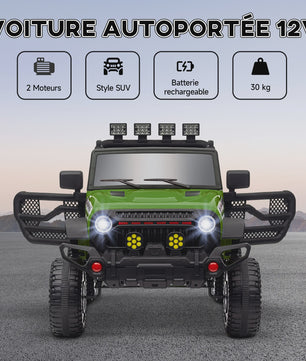 Groene Elektrische Off-road Kinderauto met 2.4 GHz Afstandsbediening en 12V Vermogen