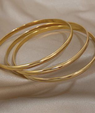 Set van 3 Gouden Bangle Armbanden - 18K Verguld Roestvrij Staal