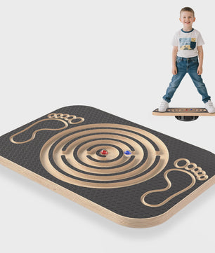 Houten Balansbord met Anti-Slip Oppervlak & Maze Spel - Balans, Core & Fitness
