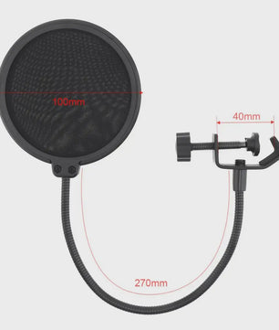 Dubbellaags Microfoon Pop Filter met Flexibele Zwanenhals voor Studio Opnames