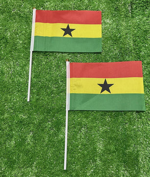 Ghana Handvlag 21x14cm met Plastic Stok - Set van 10, 20, 50 of 100 stuks