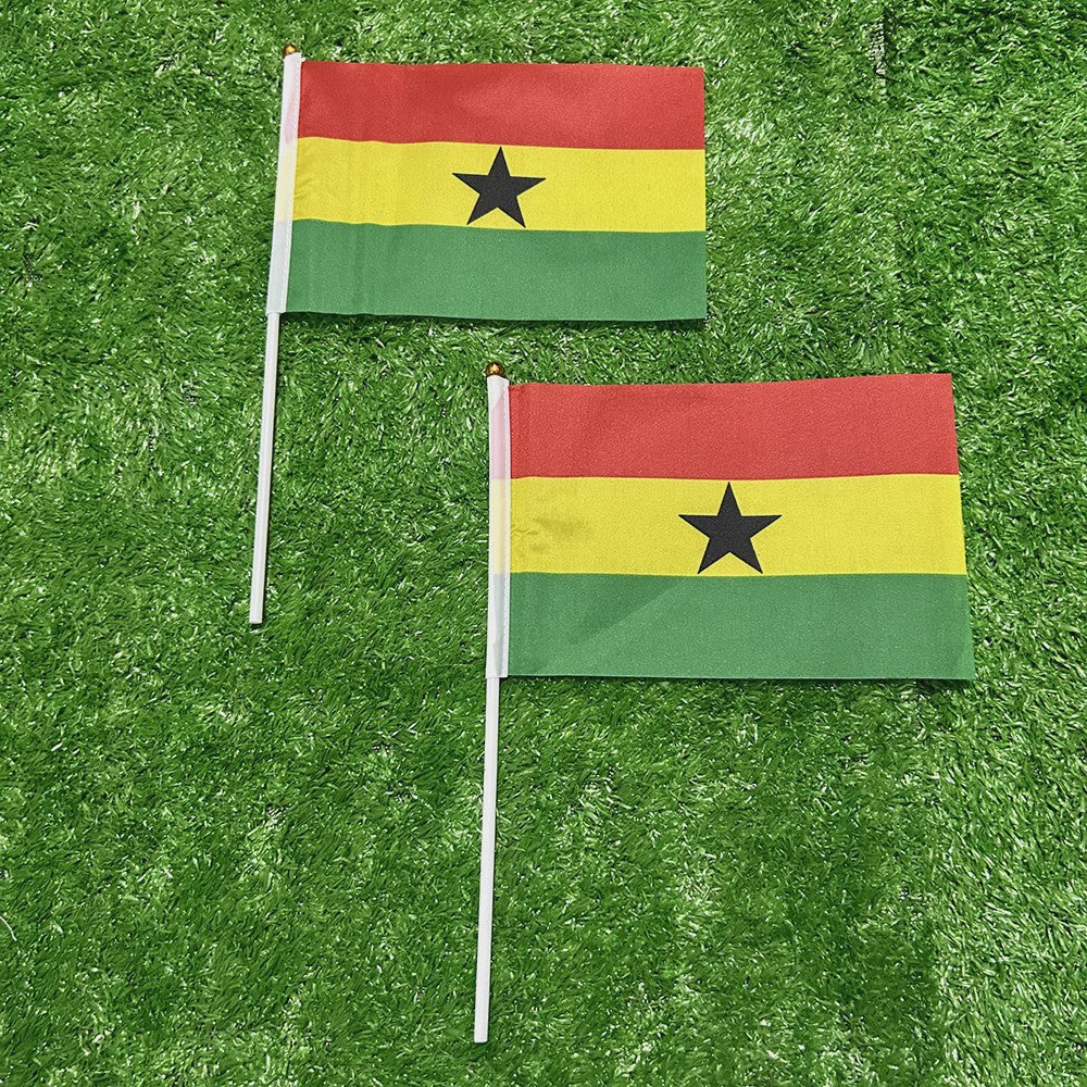 Ghana Handvlag 21x14cm met Plastic Stok - Set van 10, 20, 50 of 100 stuks