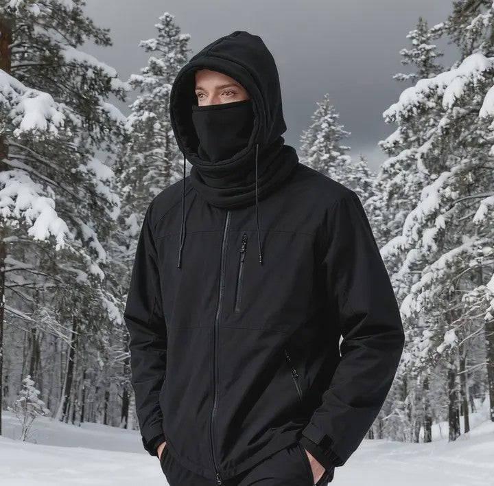 Unisex Winter Balaclava Met Capuchon - Winddicht Masker met Trekkoord voor Koude Weer