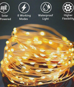Solar LED Slinger Verlichting - Waterdicht & Sfeervol voor Tuin, Kerst & Feesten