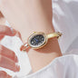 Luxe Dameshorloge met Strass en Gouden Afwerking - Elegant Quartz Polshorloge