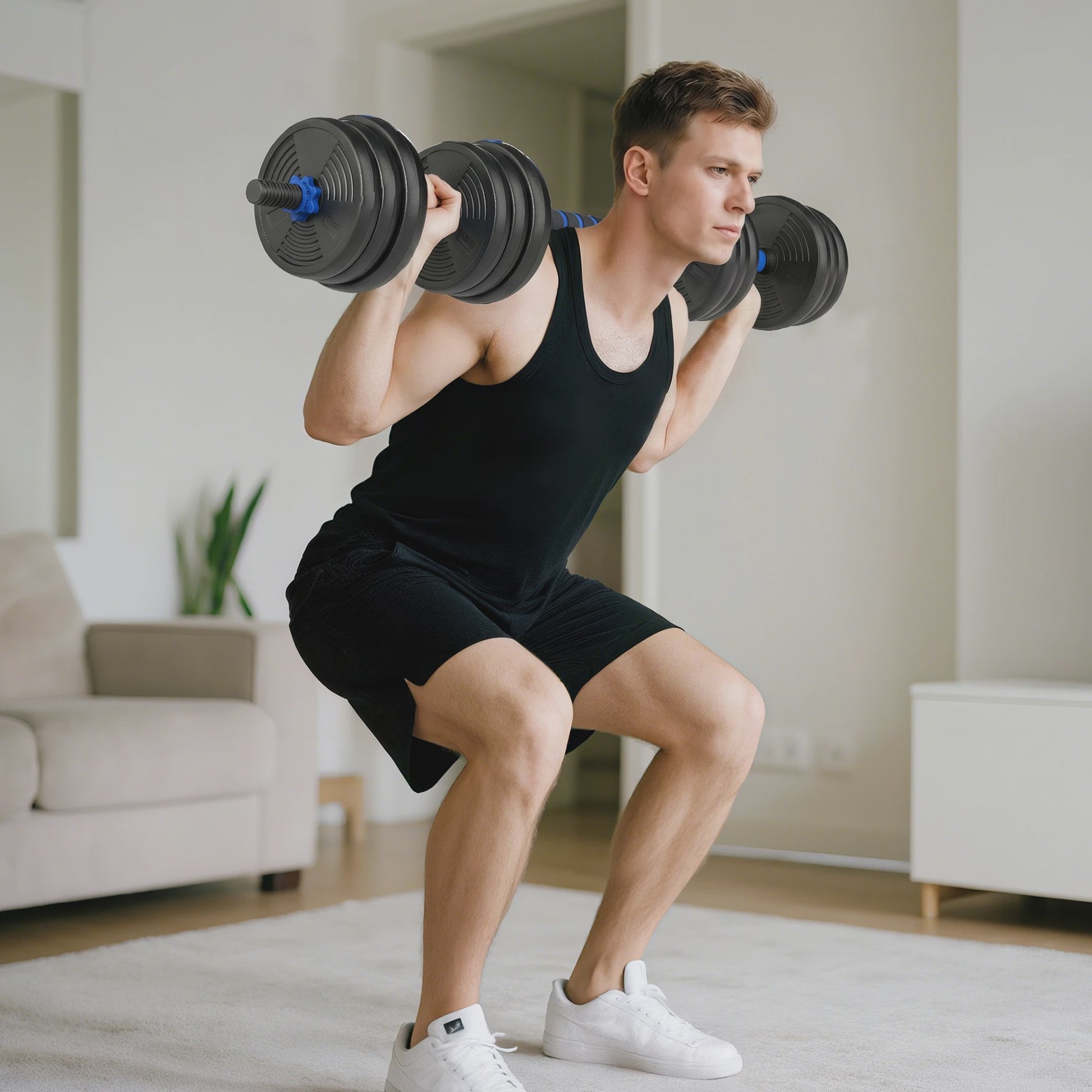 Verstelbare Dumbbell Set 25 kg - 3-in-1 Halter Kit met Barbell Optie