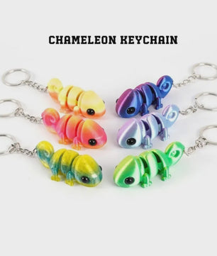 Bewegelijke 3D Geprinte Kameleon Sleutelhanger - Leuk Accessoire & Cadeau