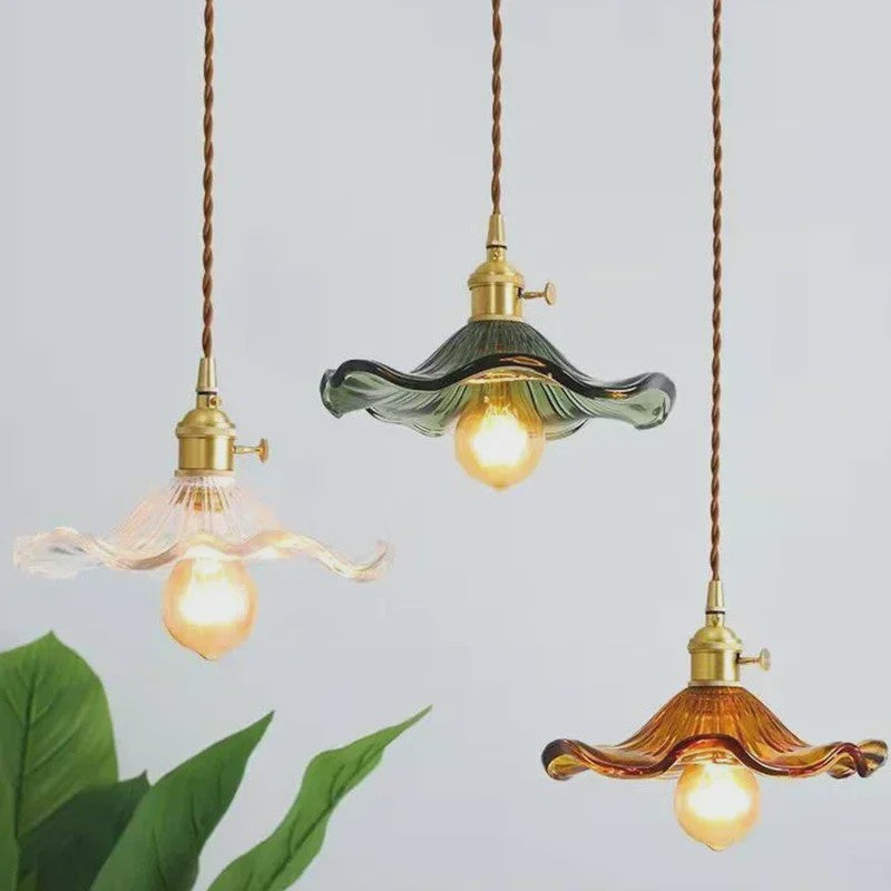 Nordic Minimalistische Glazen Hanglamp met Koperen Fitting - Sfeervolle Verlichting voor Woonkamer & Slaapkamer