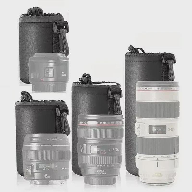 Waterdichte Cameralens Tas met Trekkoord en Haak - Bescherming voor DSLR Lenzen