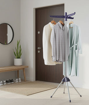 SONGMICS Opvouwbaar Kledingrek - RVS Droogrek met 360° Draaibare Arm, 27 Stuks Capaciteit