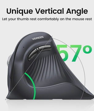 UGREEN Verticale Ergonomische Muis - Draadloos Bluetooth 5.0 & 2.4G, 4000 DPI
