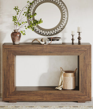 Tribesigns Farmhouse Console Tafel 119 cm - Industriële Halmeubel met Houten Look