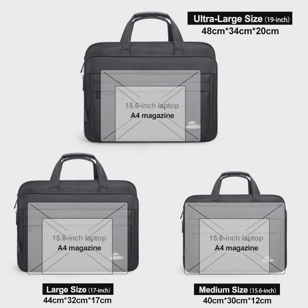 Ruime Heren Laptoptas - Zakelijk & Casual Schoudertas (15.6" - 19")