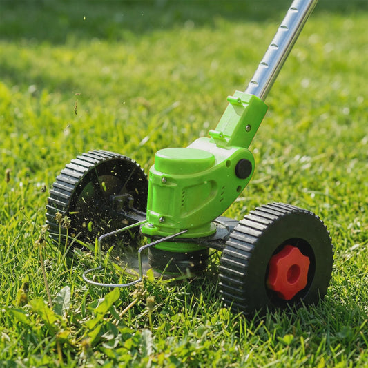 Accu Grastrimmer met Wielen - Verstelbare Steel & Krachtige Motor