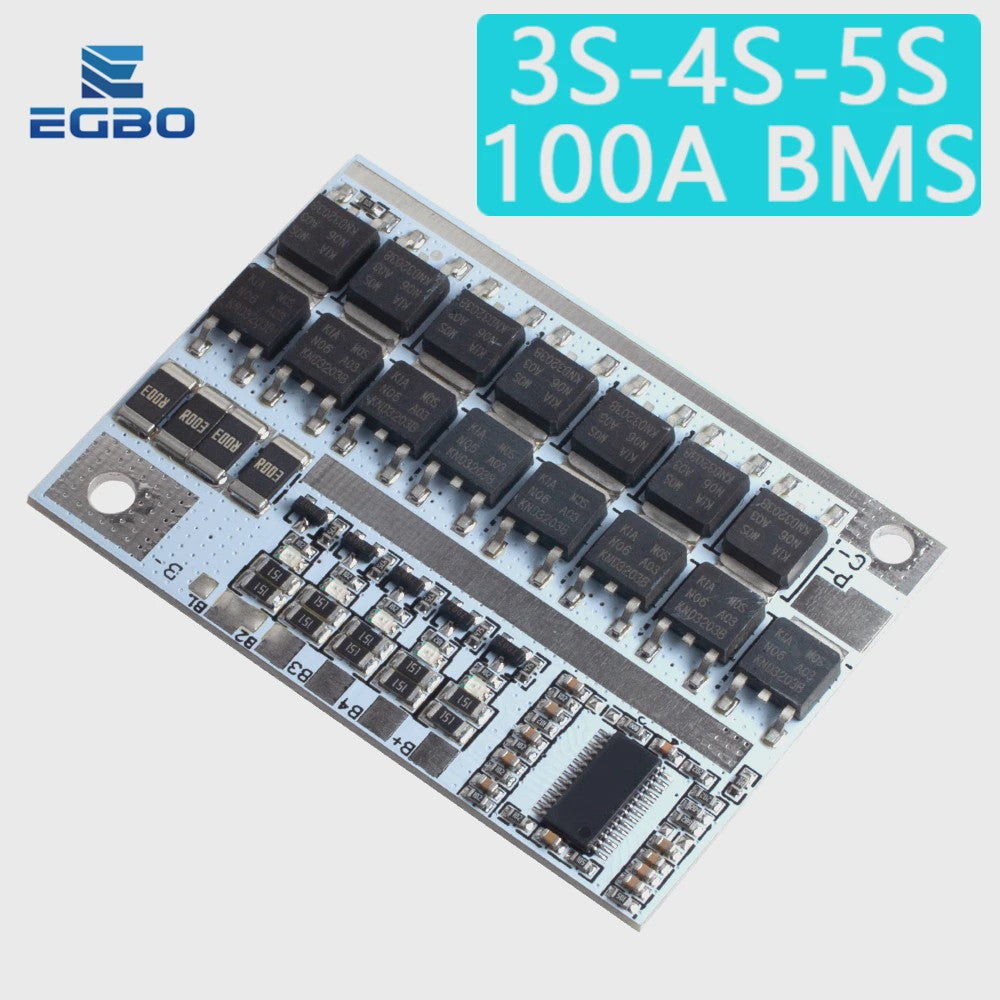 100A BMS Beschermingsbord voor 3S/4S/5S Li-ion Batterijen (12.6V-21V)