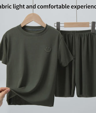 Kinder Pyjama Set van IJzige Zijde - Zomer Korte Mouw & Shorts