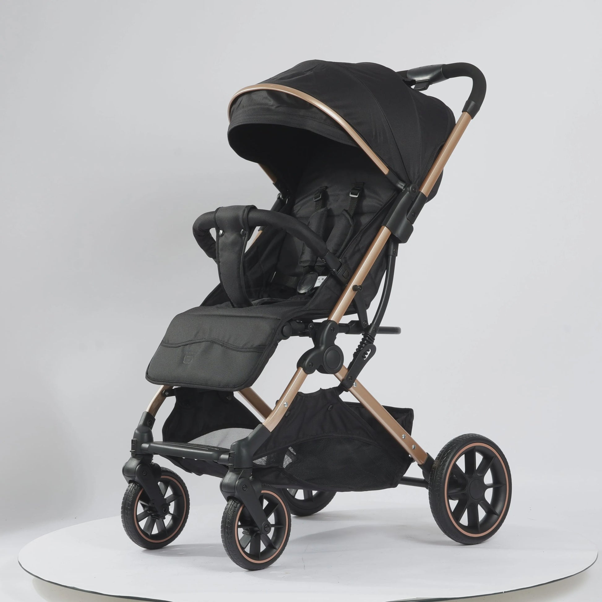 Lichtgewicht Opvouwbare Kinderwagen met Verstelbare Zitting & 4-Wiel Schokabsorptie