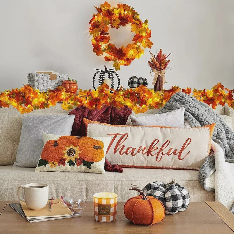 200cm Herfst Esdoornblad Slinger met Kunstbladeren - Decoratie voor Huis, Tuin, Halloween