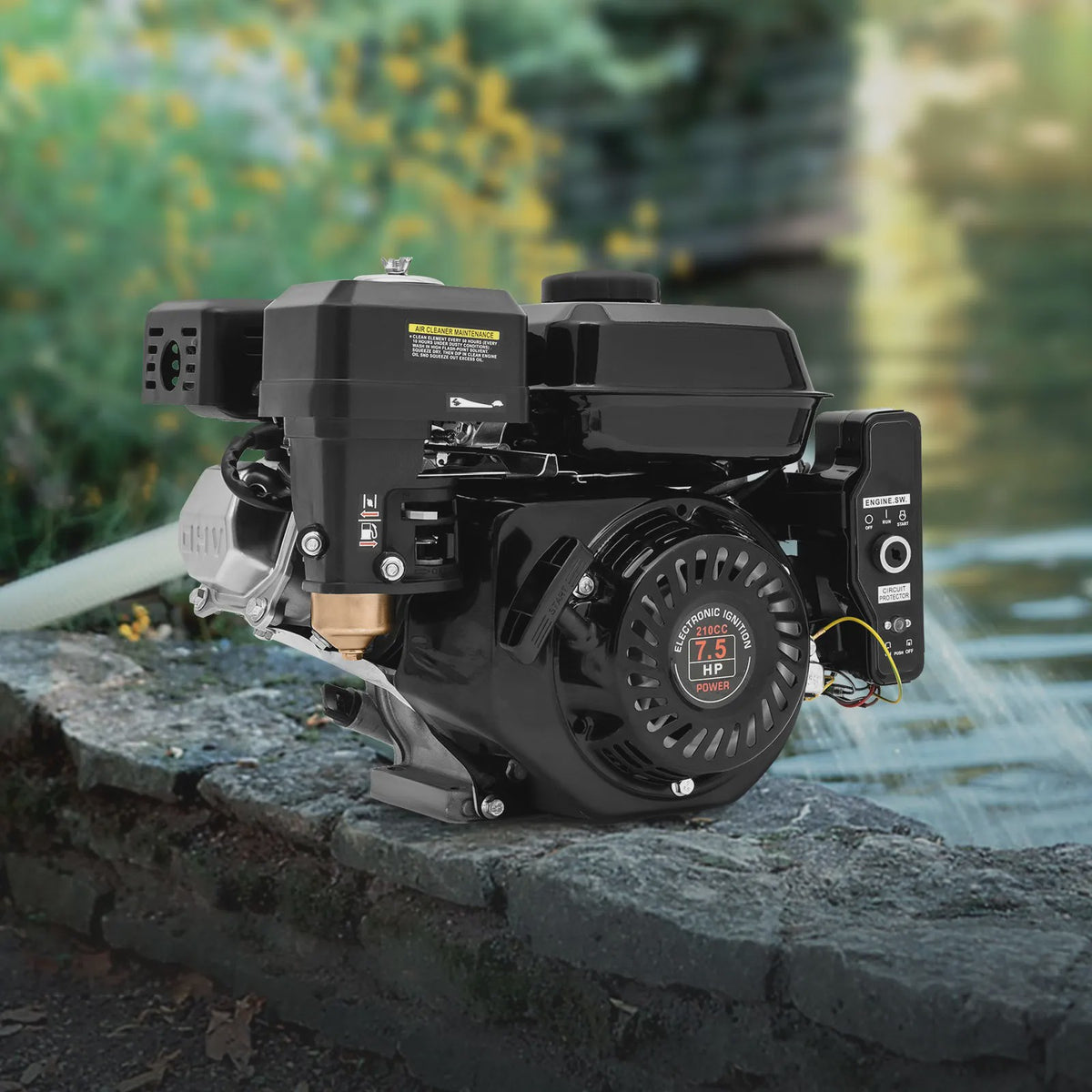 Krachtige 7.5HP 4-Takt Benzinemotor (212cc) met Elektrische Start & 3600 RPM - Industriële Kwaliteit Go-Kart Motor