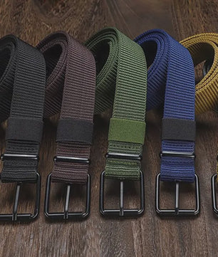 Stijlvolle Heren & Dames Canvas Riem met Pin Gesp - Duurzaam en Trendy voor Outdoor & Jeans