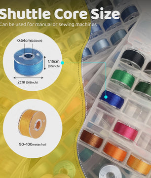 25 Kleuren Hoogglans Borduur Garen - 90 Meter Spoelen voor Handwerk & DIY
