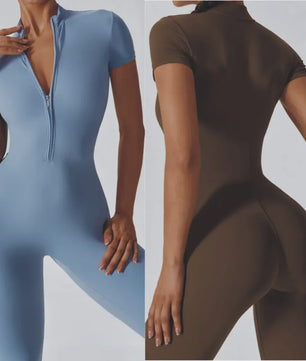 Naked Jumpsuit: Short Sleeve Yoga & Fitness Pak - Sneldrogend & Ademend