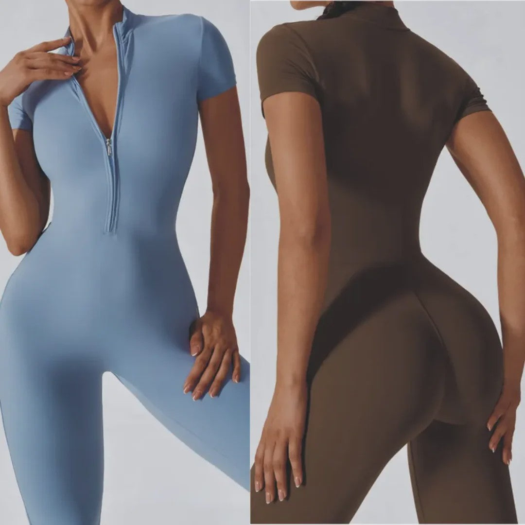 Naked Jumpsuit: Short Sleeve Yoga & Fitness Pak - Sneldrogend & Ademend