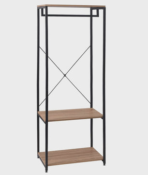 WOLTU Kledingrek met Schoenopslag - Robuust Hangerrek met 2 Opbergplanken